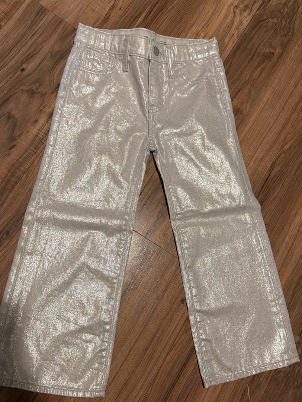 Old Navy Silver Metallic Kids Jeans